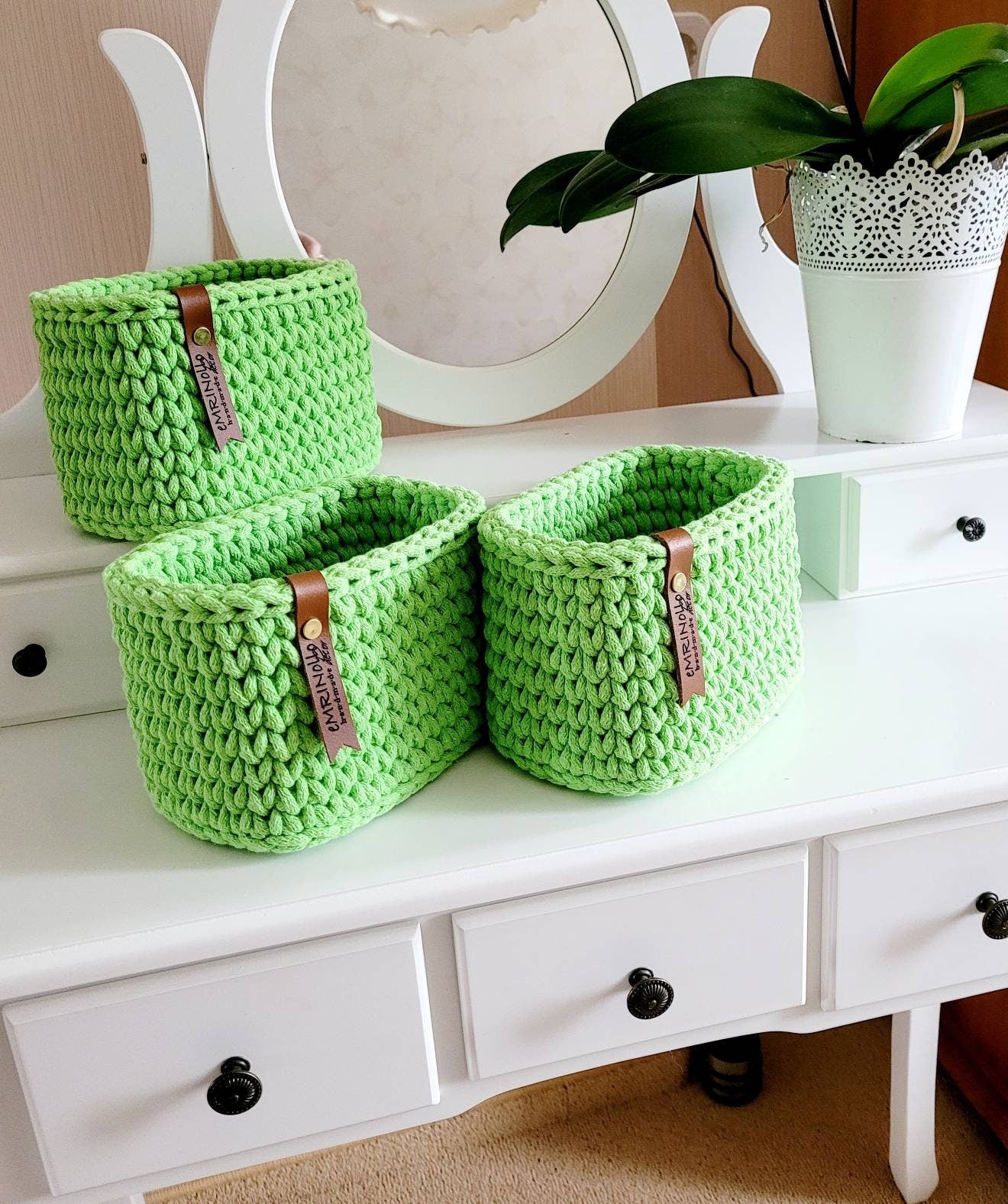 Korb gehäkelt eckig, Untensilo, Kinderzimmer deko, Korb Aufbewahrung, Geschenkidee, Weihnachtsgeschenk, Bad Aufbewahrung