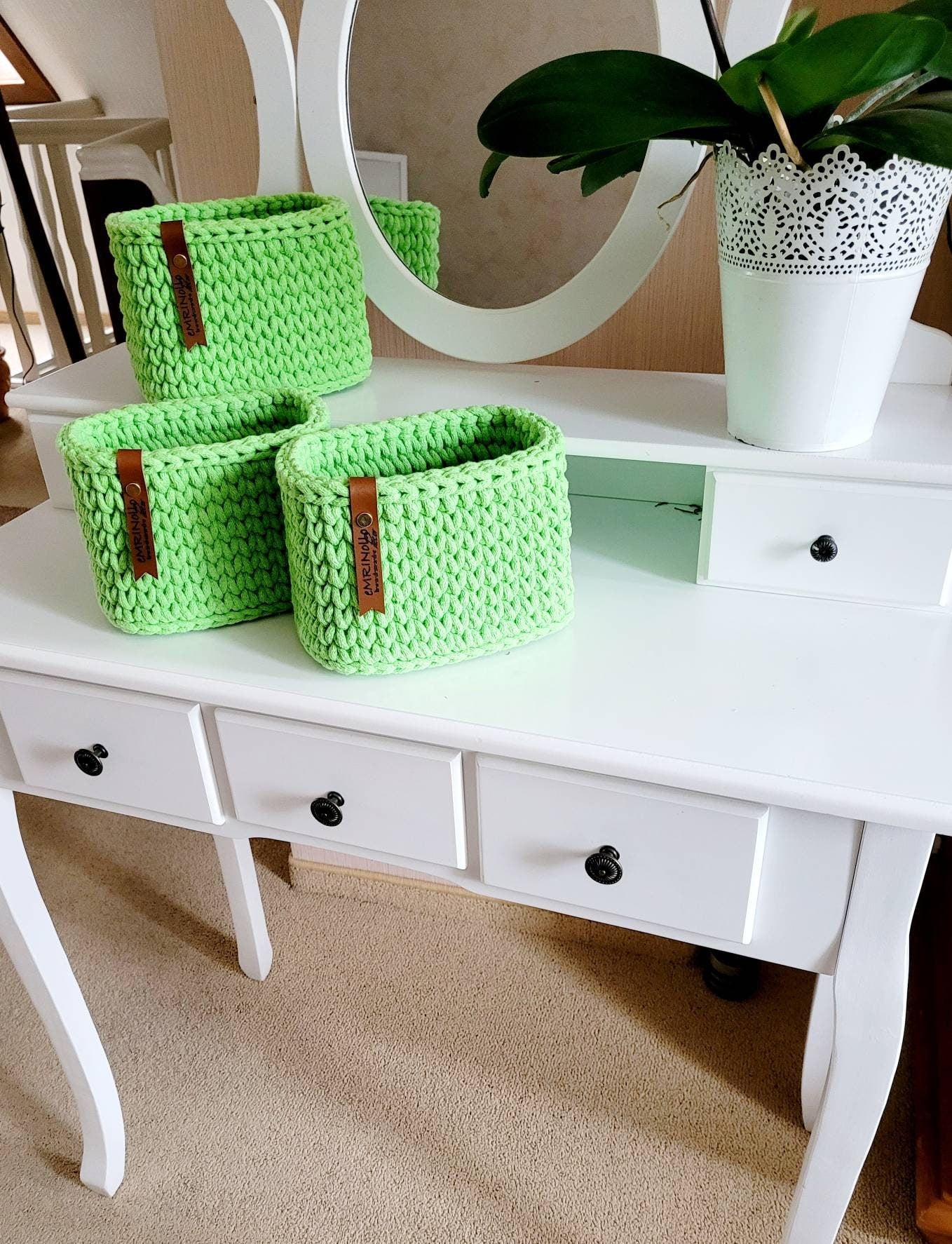 Korb gehäkelt eckig, Untensilo, Kinderzimmer deko, Korb Aufbewahrung, Geschenkidee, Weihnachtsgeschenk, Bad Aufbewahrung