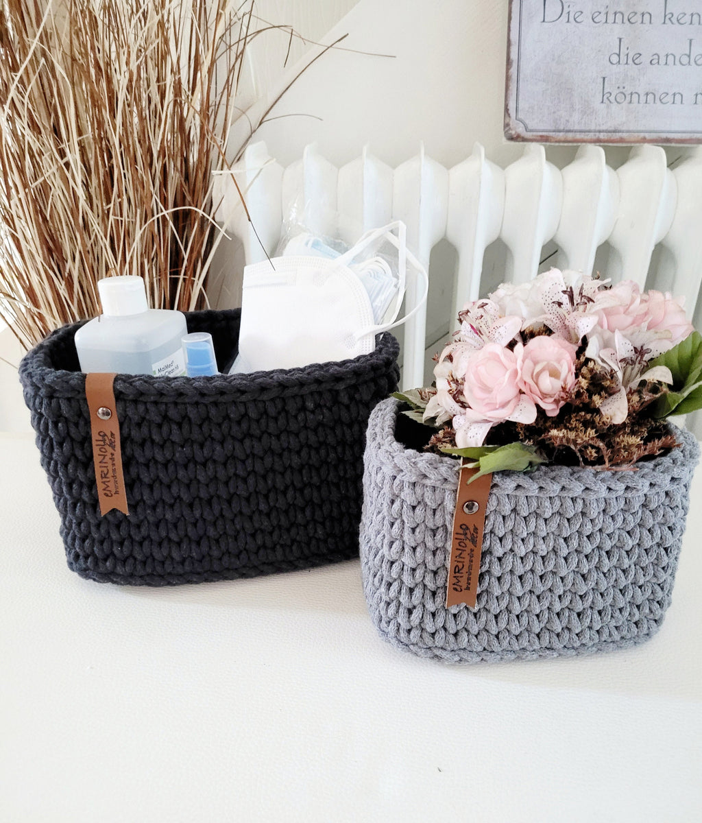 Korb gehäkelt eckig, Untensilo, Babyzimmer dekoration, Korb Aufbewahrung, Geschenkidee, Weihnachtsgeschenk, Bad Aufbewahrung