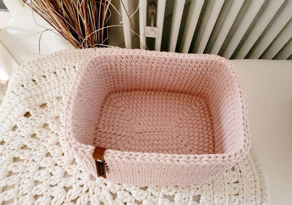 Korb gehäkelt eckig, Untensilo, Babyzimmer dekoration, Korb Aufbewahrung, Geschenkidee, Weihnachtsgeschenk, Bad Aufbewahrung