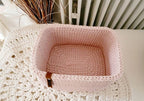 Korb gehäkelt eckig, Untensilo, Babyzimmer dekoration, Korb Aufbewahrung, Geschenkidee, Weihnachtsgeschenk, Bad Aufbewahrung
