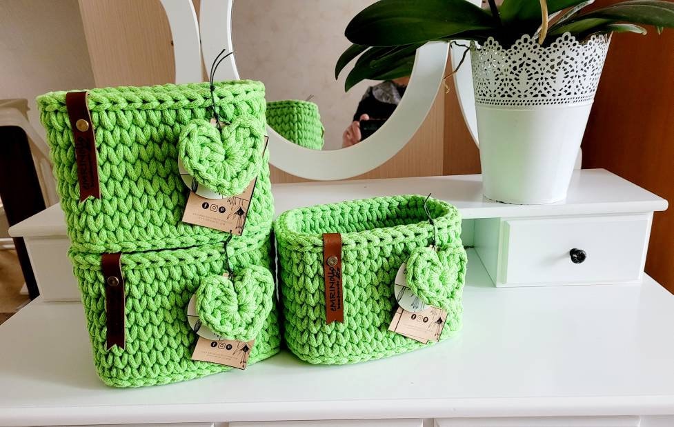 Korb gehäkelt eckig, Untensilo, Kinderzimmer deko, Korb Aufbewahrung, Geschenkidee, Weihnachtsgeschenk, Bad Aufbewahrung
