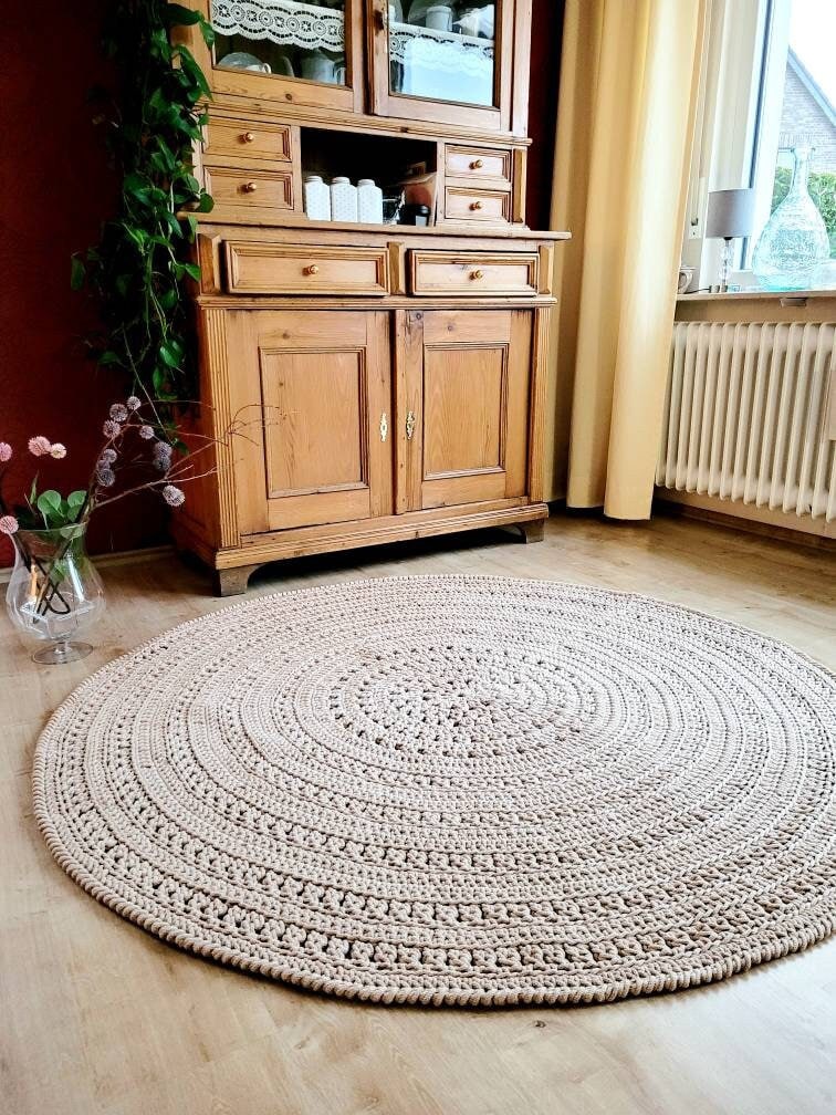 Teppich handmade Kinderzimmer, rund handgefertigt, Kinderzimmer Deko, Teppich für das Wohnzimmer, Geschenkidee für Taufe