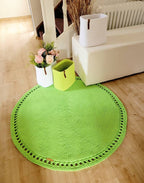 Teppich rund Babyzimmer, Baumwollteppich grün, Teppich Kinderzimmer, Mandala Teppich, skandinavisches Dekor, gehäkelter Teppich modern, Wohn