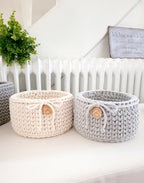 Korb gehäkelt oval Hygienekorb, Kosmetikkorb, Zimmer Dekoration Korb, Badausstattung, Geschenk Korb, Babyzimmer Aufbewahrung oval