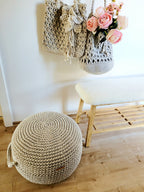 Pouf Ottoman gehäkelt, Babyzimmer deko, Bodenkissen, Sitzkissen, Skandinavisches Kinderzimmer Dekor, Häkelhocker Kinderzimmer, Sitzhocker