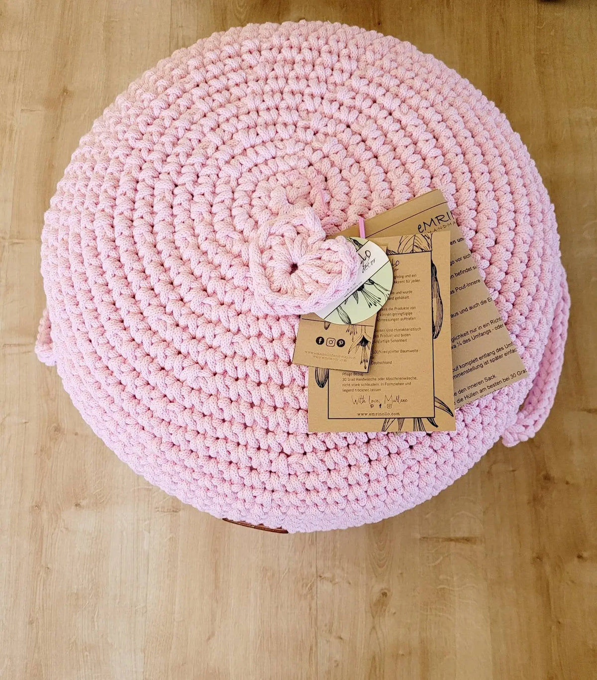 Pouf Ottoman gehäkelt, Babyzimmer deko, ro Bodenkissen, Sitzkissen, rosa Farben, Skandinavisches Kinderzimmer Dekor, Häkelhocker Sitzhocker
