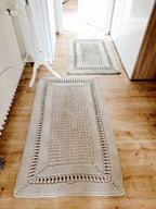 Teppichläufer Wohnzimmer eckig, Baumwollteppich, im skandinavischem Stil, vintage Teppich handgefertigt, Flurläufer, Kinderzimmer Deko