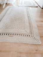 Teppichläufer Wohnzimmer eckig, Baumwollteppich, im skandinavischem Stil, vintage Teppich handgefertigt, Flurläufer, Kinderzimmer Deko