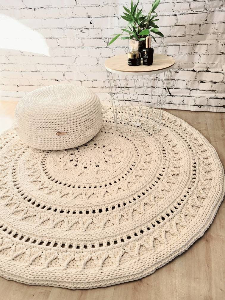 Teppich handmade Kinderzimmer, rund handgefertigt, Kinderzimmer Deko, Teppich für das Wohnzimmer, Geschenkidee für Taufe