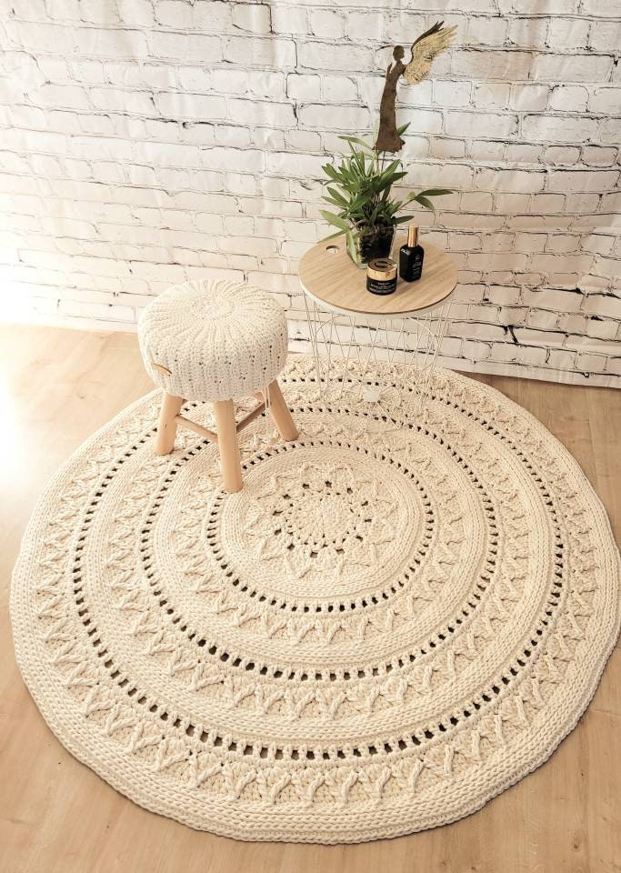 Teppich handmade Kinderzimmer, rund handgefertigt, Kinderzimmer Deko, Teppich für das Wohnzimmer, Geschenkidee für Taufe