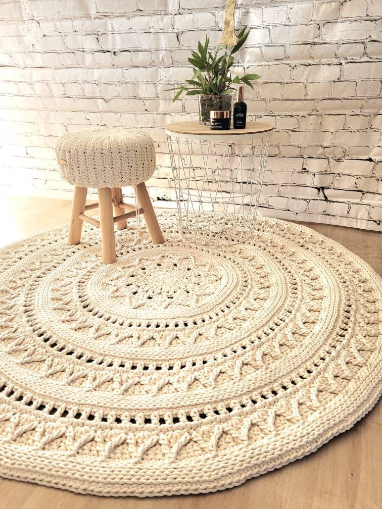 Teppich handmade Kinderzimmer, rund handgefertigt, Kinderzimmer Deko, Teppich für das Wohnzimmer, Geschenkidee für Taufe