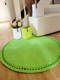 Teppich rund Babyzimmer, Baumwollteppich grün, Teppich Kinderzimmer, Mandala Teppich, skandinavisches Dekor, gehäkelter Teppich modern, Wohn