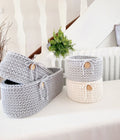 Korb gehäkelt oval Hygienekorb, Kosmetikkorb, Zimmer Dekoration Korb, Badausstattung, Geschenk Korb, Babyzimmer Aufbewahrung oval