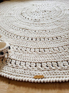 Teppich rund Kinderzimmer, gehäkekt handgefertigt, Kinderzimmer Deko, Teppich für das Wohnzimmer, Geschenkidee für Taufe