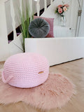 Pouf Ottoman gehäkelt, Babyzimmer deko, ro Bodenkissen, Sitzkissen, rosa Farben, Skandinavisches Kinderzimmer Dekor, Häkelhocker Sitzhocker