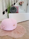 Pouf Ottoman gehäkelt, Babyzimmer deko, ro Bodenkissen, Sitzkissen, rosa Farben, Skandinavisches Kinderzimmer Dekor, Häkelhocker Sitzhocker
