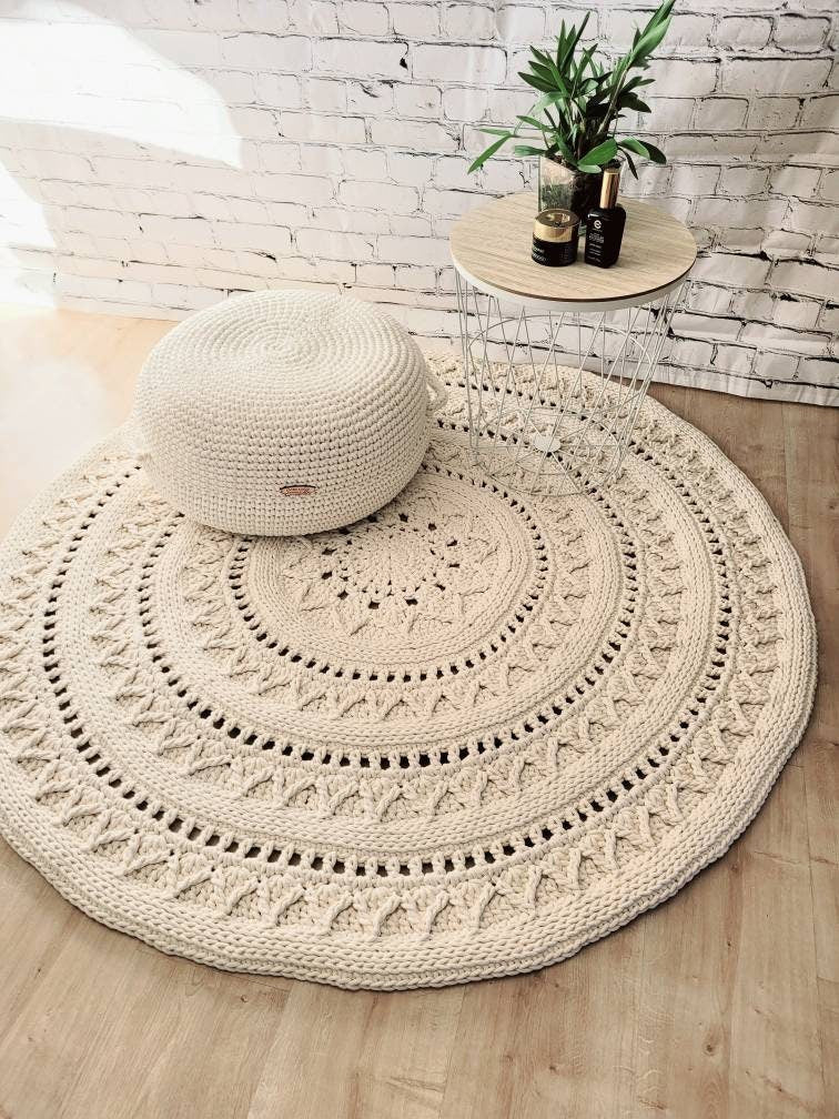 Teppich handmade Kinderzimmer, rund handgefertigt, Kinderzimmer Deko, Teppich für das Wohnzimmer, Geschenkidee für Taufe