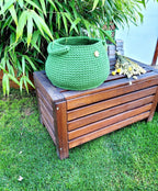 Großer Aufbewahrungskorb gehäkelt, grau Spielzeug Aufbewahrungstasche, Kinderzimmer Deko, großer Wäschekorb, Scandi dekor, japandi style