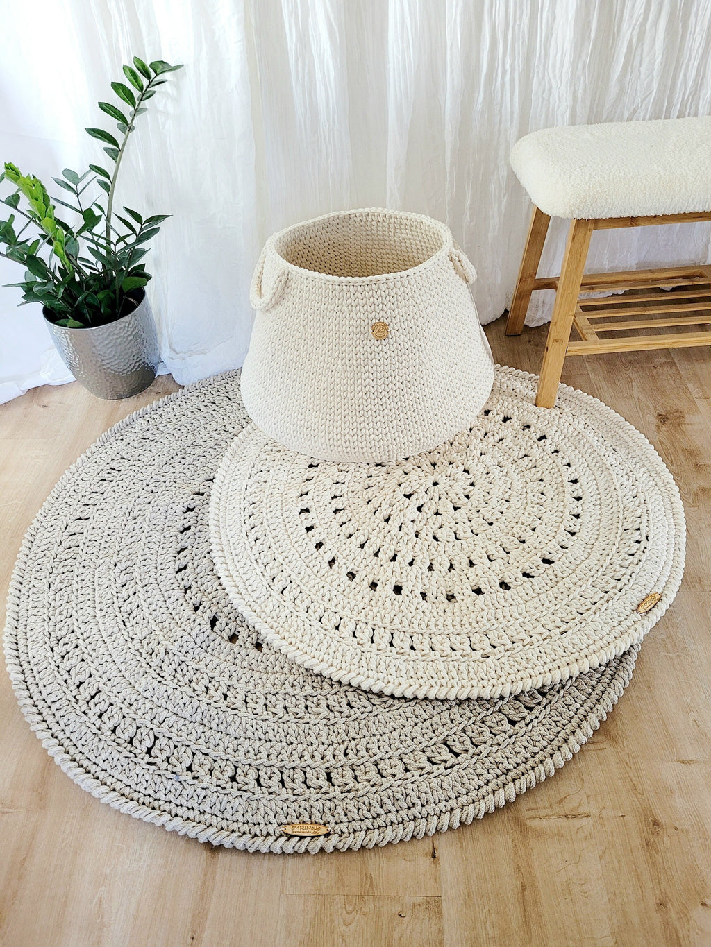 Großer Aufbewahrungskorb gehäkelt, XXL Spielzeugkorb, Kinderzimmer Aufbewahrung, großer Wäschekorb, skandinavisches Dekor, hygge Style