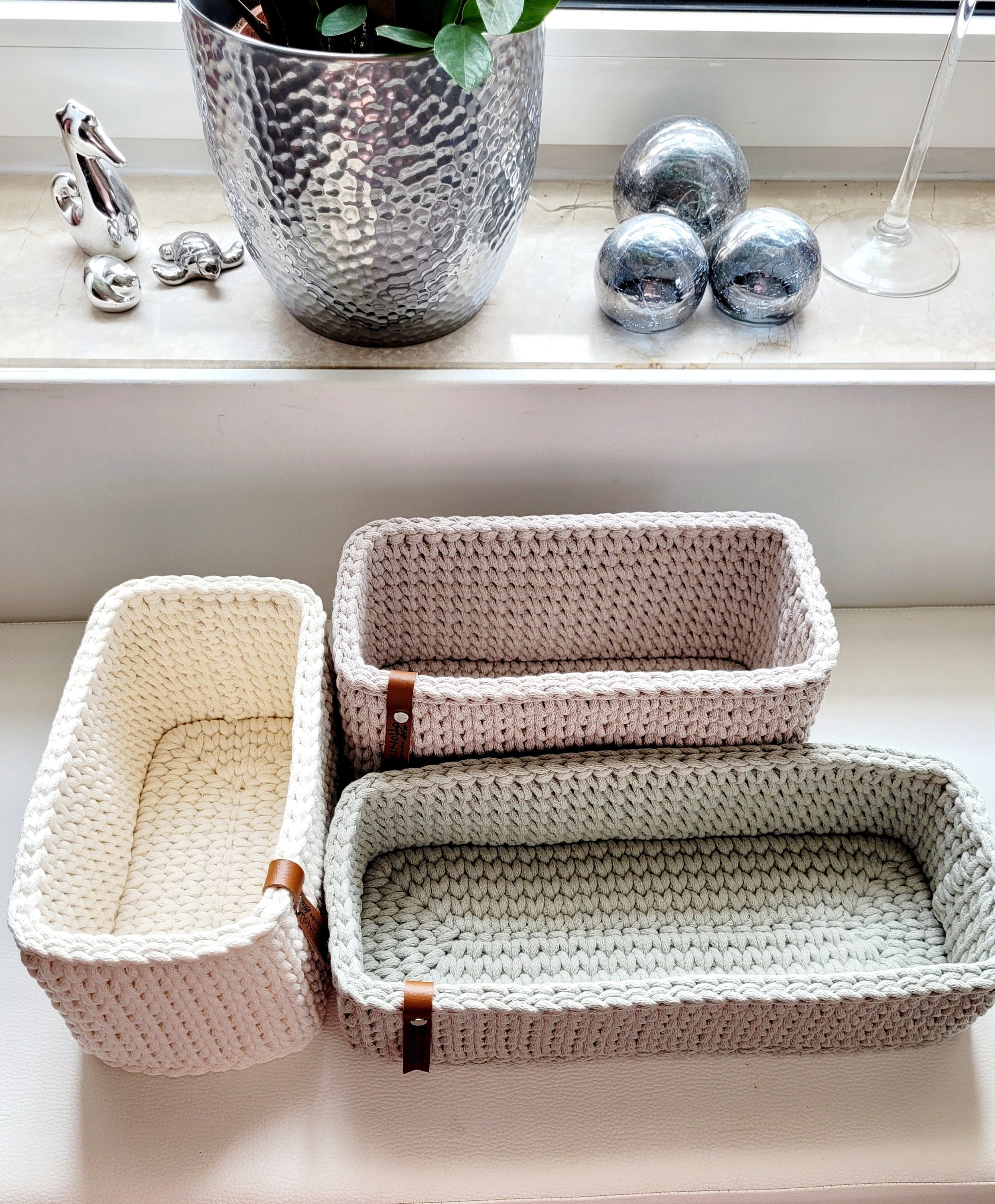 Korb gehäkelt eckig hoch, Untensilo, Kinderzimmer deko, Korb Aufbewahrung, Geschenkidee, Weihnachtsgeschenk, Bad Aufbewahrung