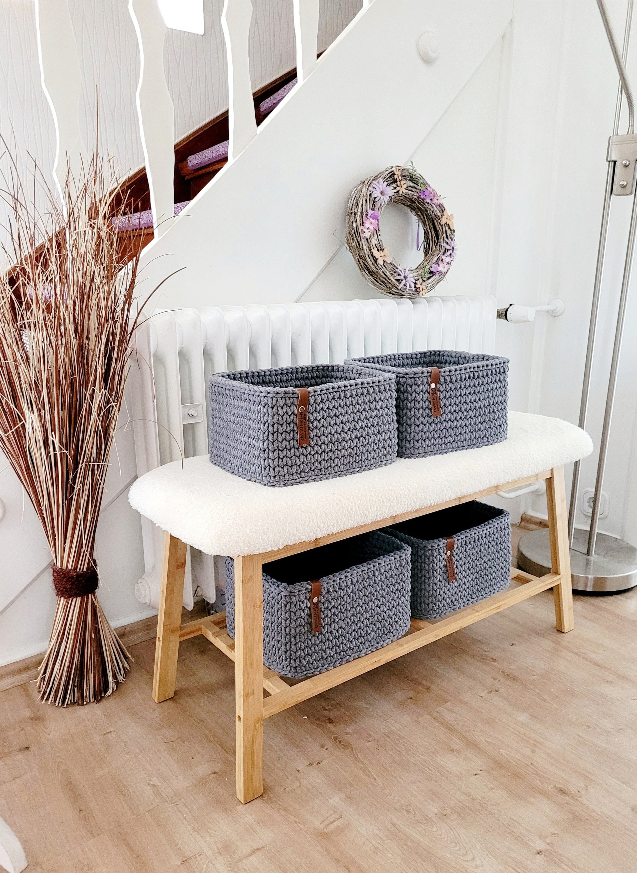 Korb gehäkelt eckig, Aufbewahrung Spielzeug, Kinderzimmer deko, Utensilo, Geschenkidee, Weihnachtsgeschenk, Bad Aufbewahrung