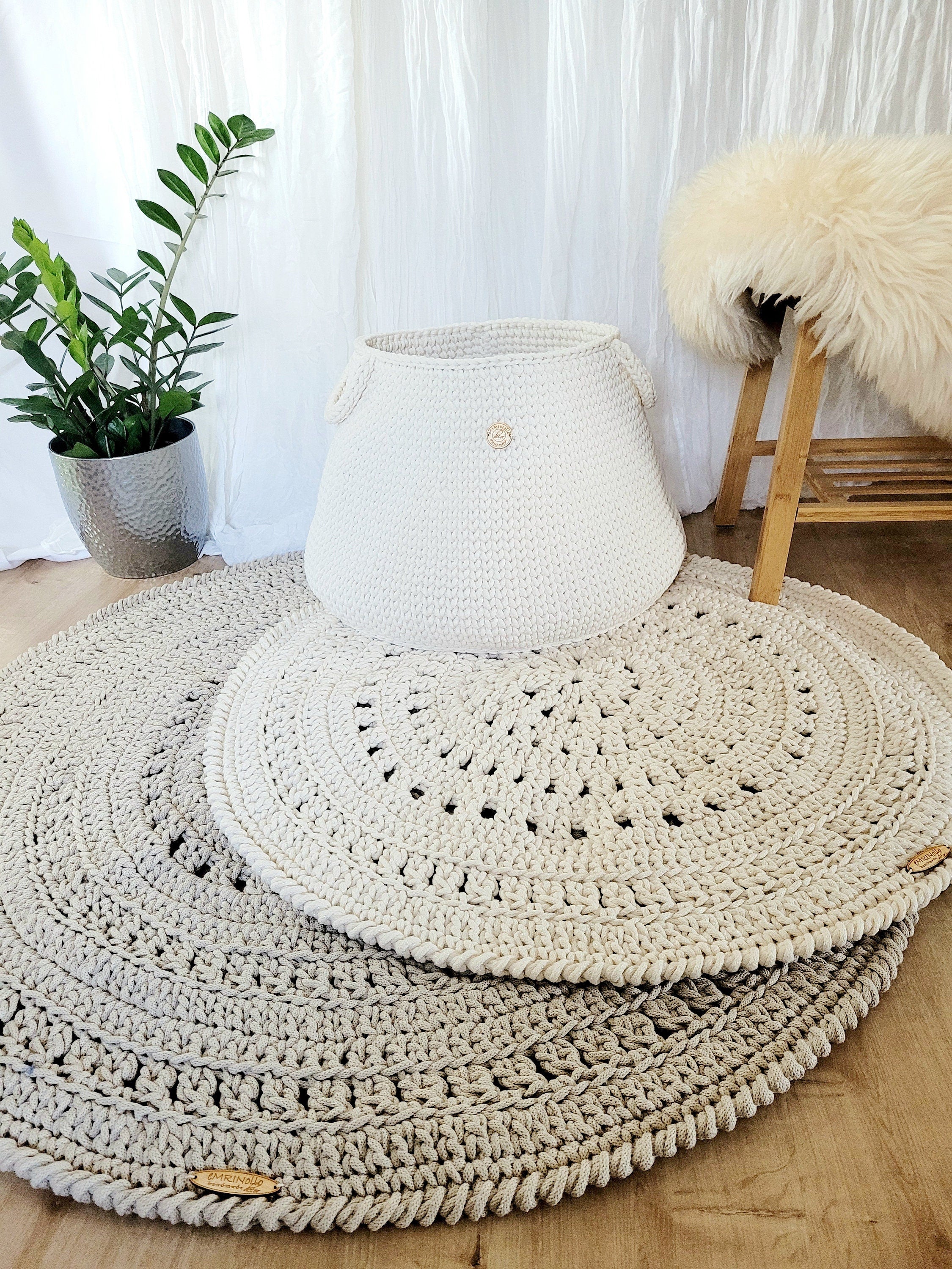 Großer Aufbewahrungskorb gehäkelt, XXL Spielzeugkorb, Kinderzimmer Aufbewahrung, großer Wäschekorb, skandinavisches Dekor, hygge Style