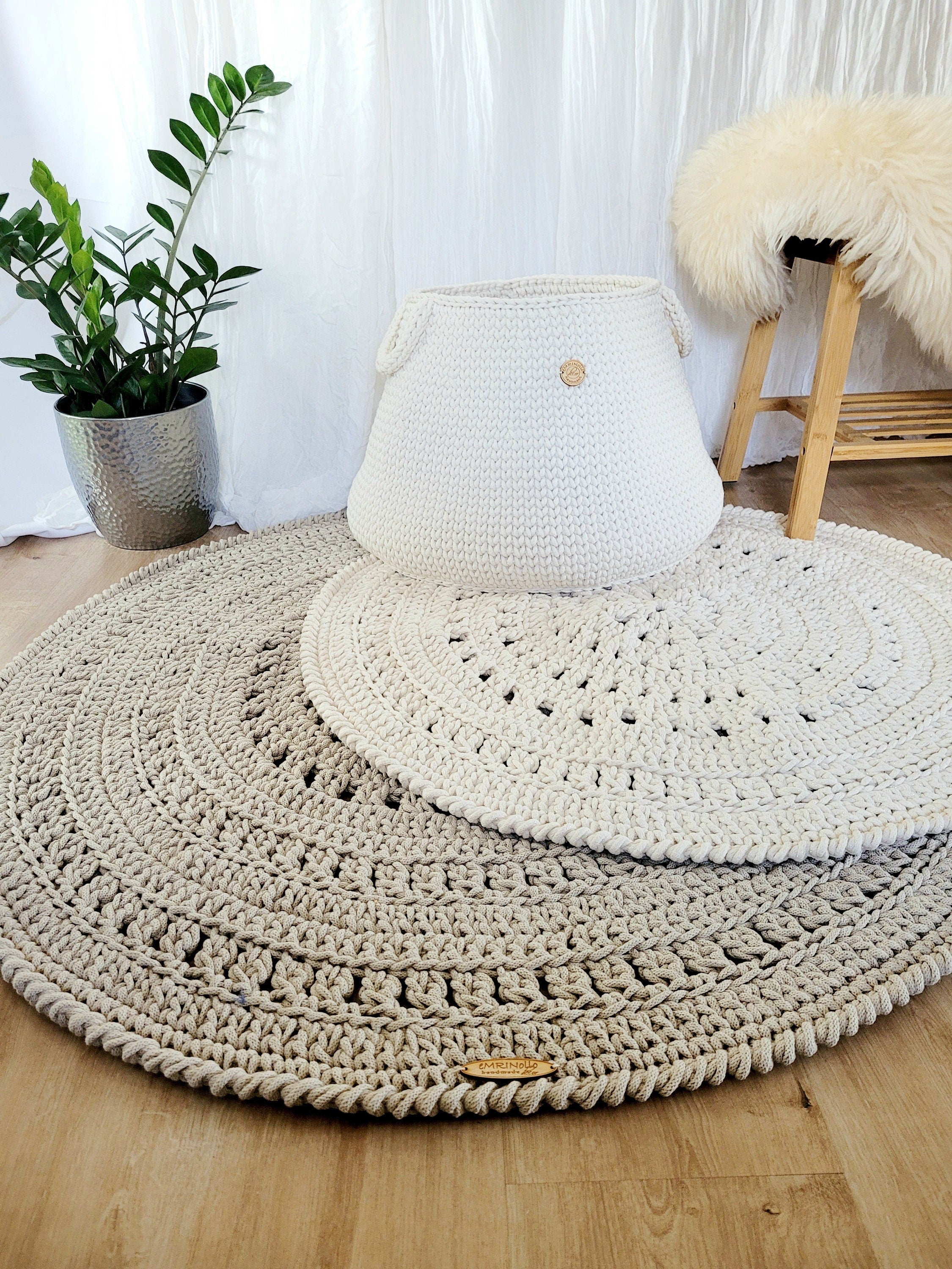 Großer Aufbewahrungskorb gehäkelt, XXL Spielzeugkorb, Kinderzimmer Aufbewahrung, großer Wäschekorb, skandinavisches Dekor, hygge Style