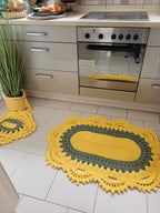 Teppich oval Wohnzimmer, Kinderzimmer Deko, Baumwollteppich, im skandinavischem Stil, vintage Teppich handgefertigt und nachhaltig
