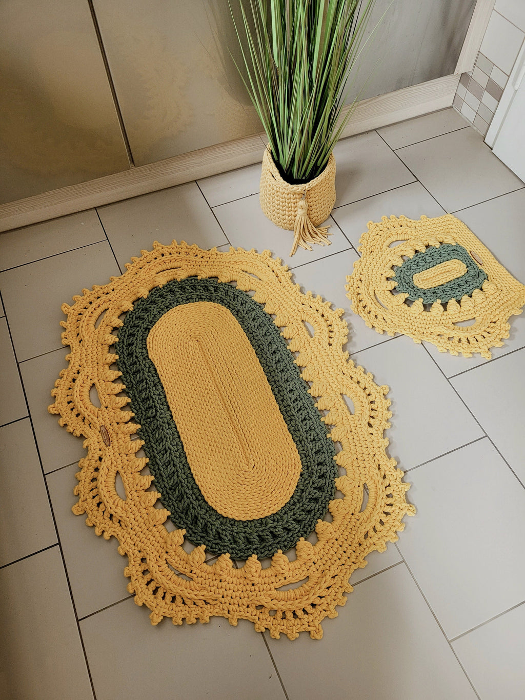 Teppich oval Wohnzimmer, Kinderzimmer Deko, Baumwollteppich, im skandinavischem Stil, vintage Teppich handgefertigt und nachhaltig