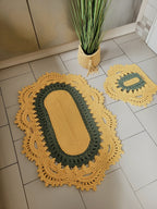 Teppich oval Wohnzimmer, Kinderzimmer Deko, Baumwollteppich, im skandinavischem Stil, vintage Teppich handgefertigt und nachhaltig