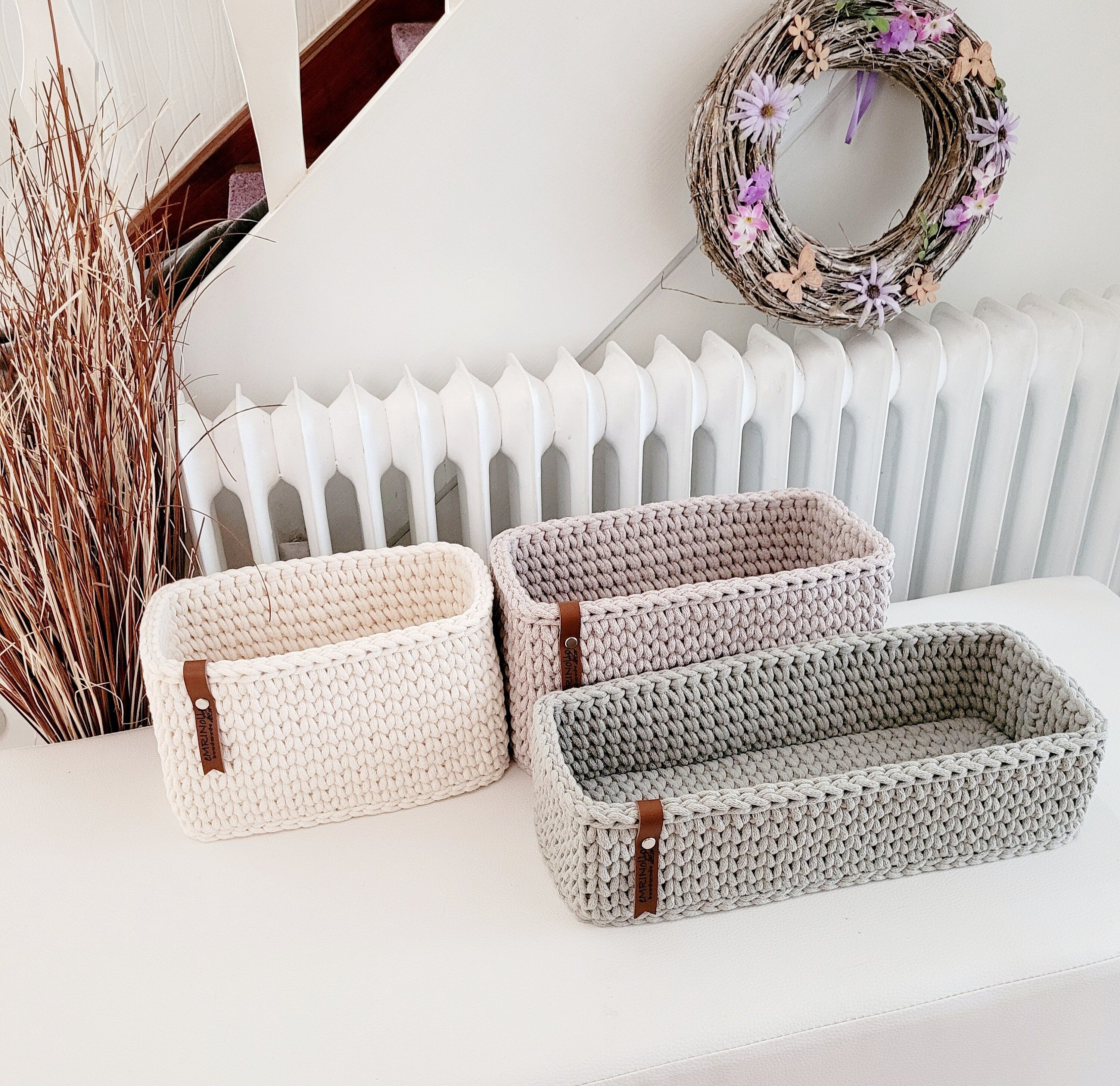 Korb gehäkelt eckig hoch, Untensilo, Kinderzimmer deko, Korb Aufbewahrung, Geschenkidee, Weihnachtsgeschenk, Bad Aufbewahrung