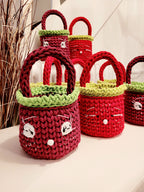 Henkelkorb, Basket crochet, Korb mit Henkel Griff, Hasenkorb, Gehäkelter Korb , Wohnzimmer Dekoration, Ostergeschenk, Gäste, Nordic Stile