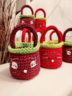 Henkelkorb, Basket crochet, Korb mit Henkel Griff, Hasenkorb, Gehäkelter Korb , Wohnzimmer Dekoration, Ostergeschenk, Gäste, Nordic Stile