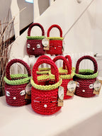 Henkelkorb, Basket crochet, Korb mit Henkel Griff, Hasenkorb, Gehäkelter Korb , Wohnzimmer Dekoration, Ostergeschenk, Gäste, Nordic Stile