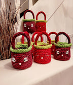 Henkelkorb, Basket crochet, Korb mit Henkel Griff, Hasenkorb, Gehäkelter Korb , Wohnzimmer Dekoration, Ostergeschenk, Gäste, Nordic Stile