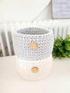 Korb gehäkelt rund Hygienekorb, Kosmetikkorb, Zimmer Dekoration Korb, Badausstattung, Geschenk Korb, Babyzimmer Aufbewahrung rund
