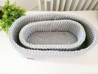 Korb gehäkelt oval Hygienekorb, Kosmetikkorb, Zimmer Dekoration Korb, Badausstattung, Geschenk Korb, Babyzimmer Aufbewahrung oval