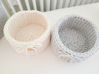 Korb gehäkelt rund Hygienekorb, Kosmetikkorb, Zimmer Dekoration Korb, Badausstattung, Geschenk Korb, Babyzimmer Aufbewahrung rund