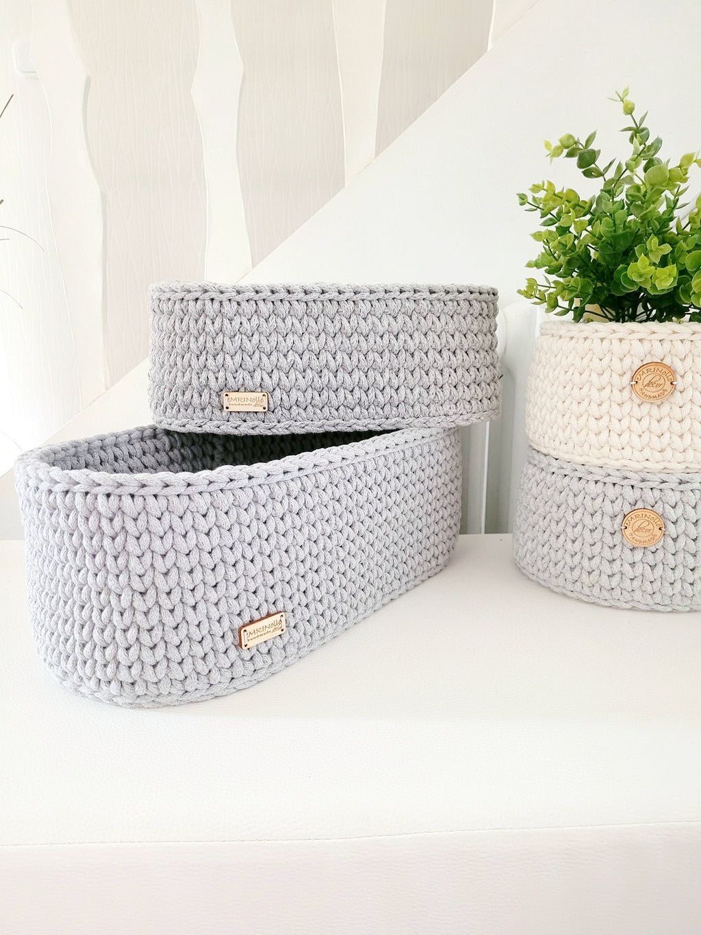 Korb gehäkelt rund Hygienekorb, Kosmetikkorb, Zimmer Dekoration Korb, Badausstattung, Geschenk Korb, Babyzimmer Aufbewahrung rund