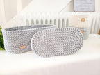 Korb gehäkelt oval Hygienekorb, Kosmetikkorb, Zimmer Dekoration Korb, Badausstattung, Geschenk Korb, Babyzimmer Aufbewahrung oval