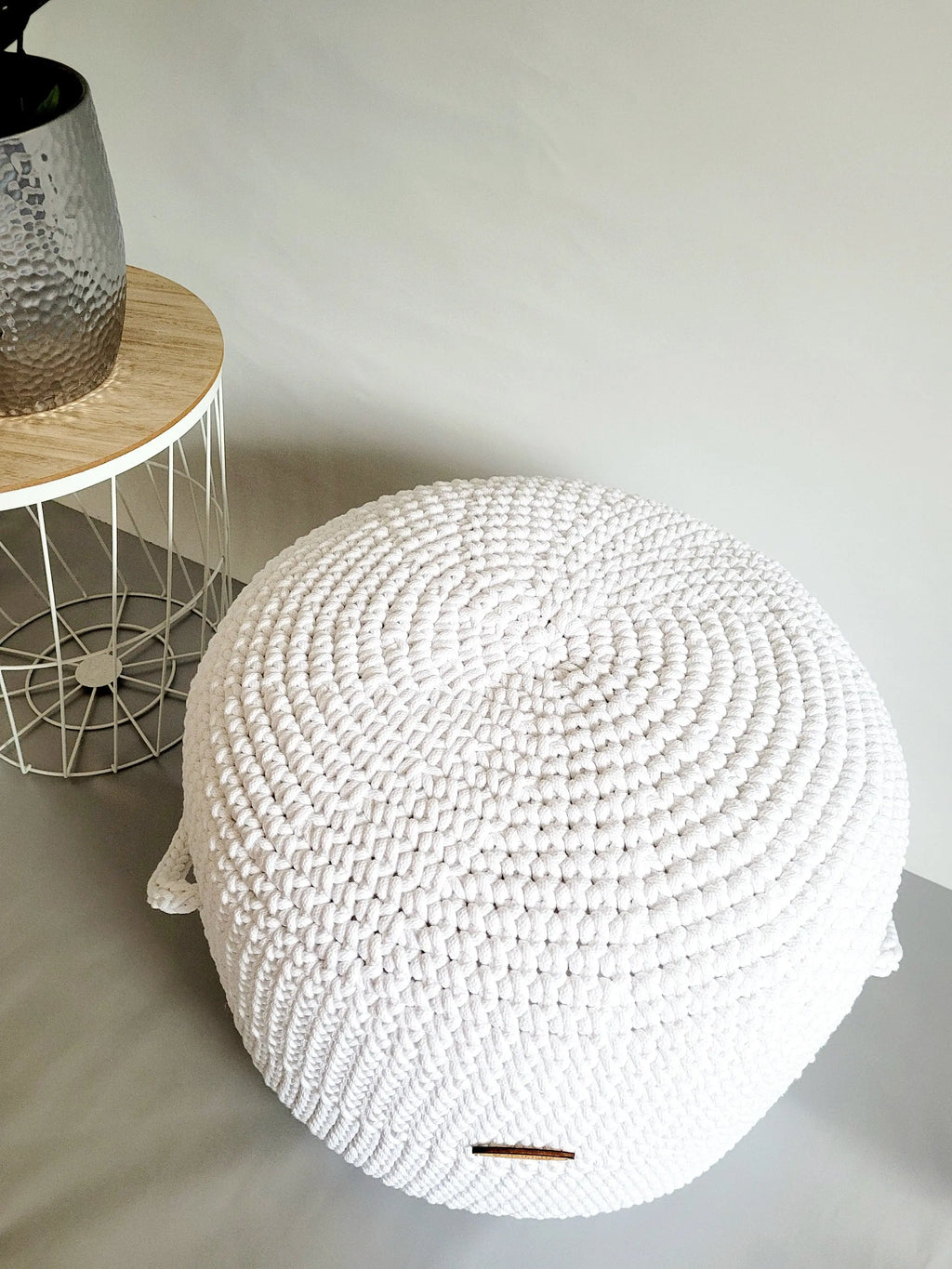 Pouf Sitzpouf Ottomane aus Baumwolle perfekt als Wohnzimmer und Kinderzimmer Dekoration Pouf Hocker mit Mikroperlen Füllung