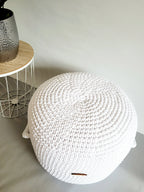 Pouf Sitzpouf Ottomane aus Baumwolle perfekt als Wohnzimmer und Kinderzimmer Dekoration Pouf Hocker mit Mikroperlen Füllung