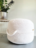 Pouf Sitzpouf Ottomane aus Baumwolle perfekt als Wohnzimmer und Kinderzimmer Dekoration Pouf Hocker mit Mikroperlen Füllung