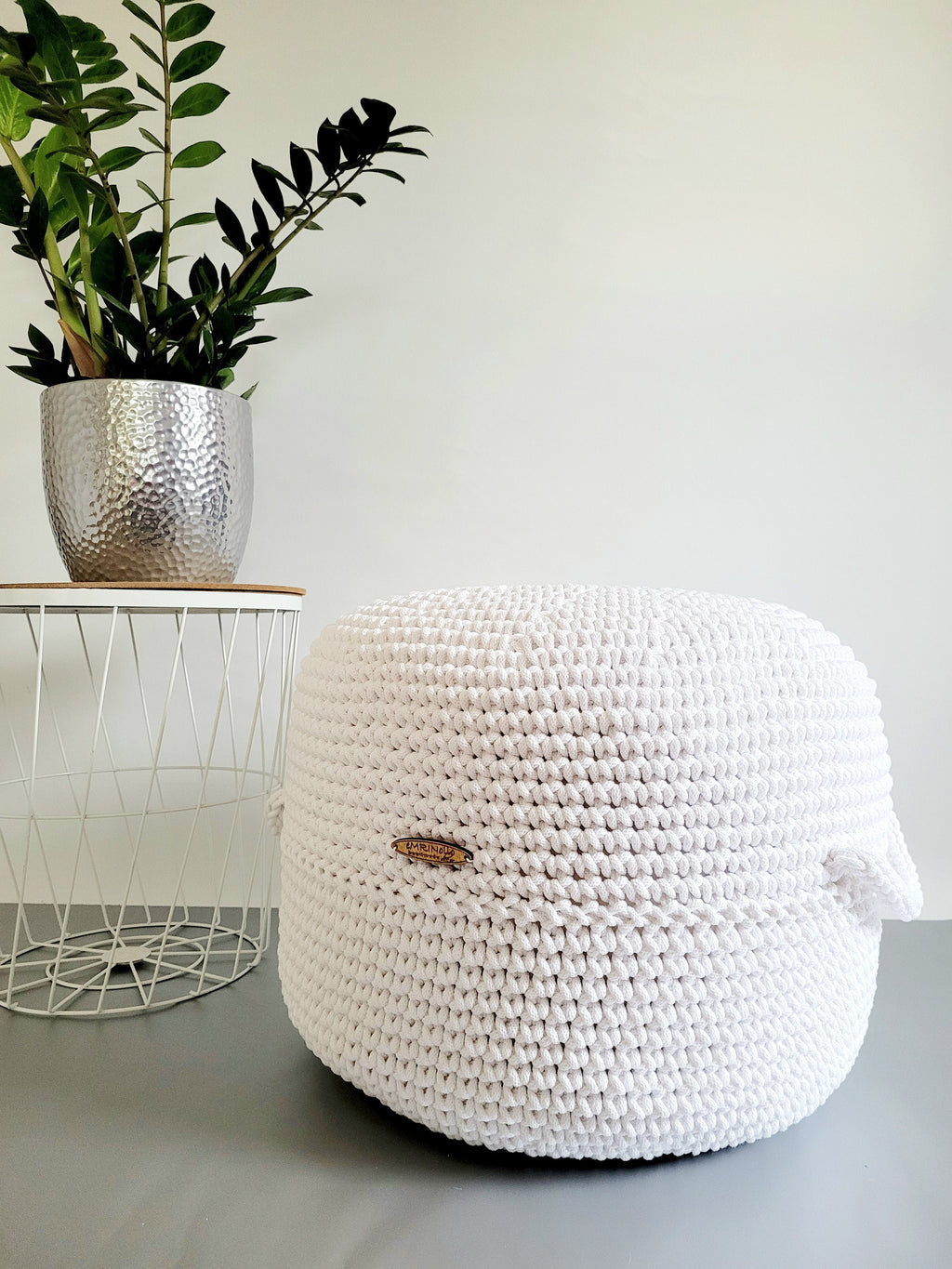 Pouf Sitzpouf Ottomane aus Baumwolle perfekt als Wohnzimmer und Kinderzimmer Dekoration Pouf Hocker mit Mikroperlen Füllung