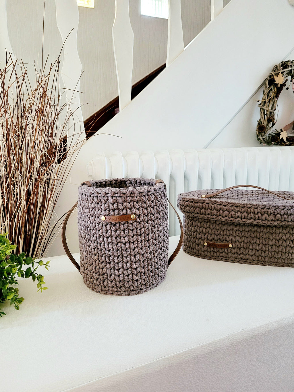 Korb rund, Aufbewahrung chic, stylisches Wohnzimmer- und Babyzimmer deko, praktischer Aufbewahrungskorb, Idee für Flur und Bad