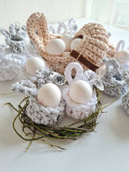 Hasenbecher, Eierbecher BunnyBasket, häkeln HasenKorb, Esszimmer Dekoration, Gastgebergeschenk, Wohnzimmer Dekoration, Nordic Stile