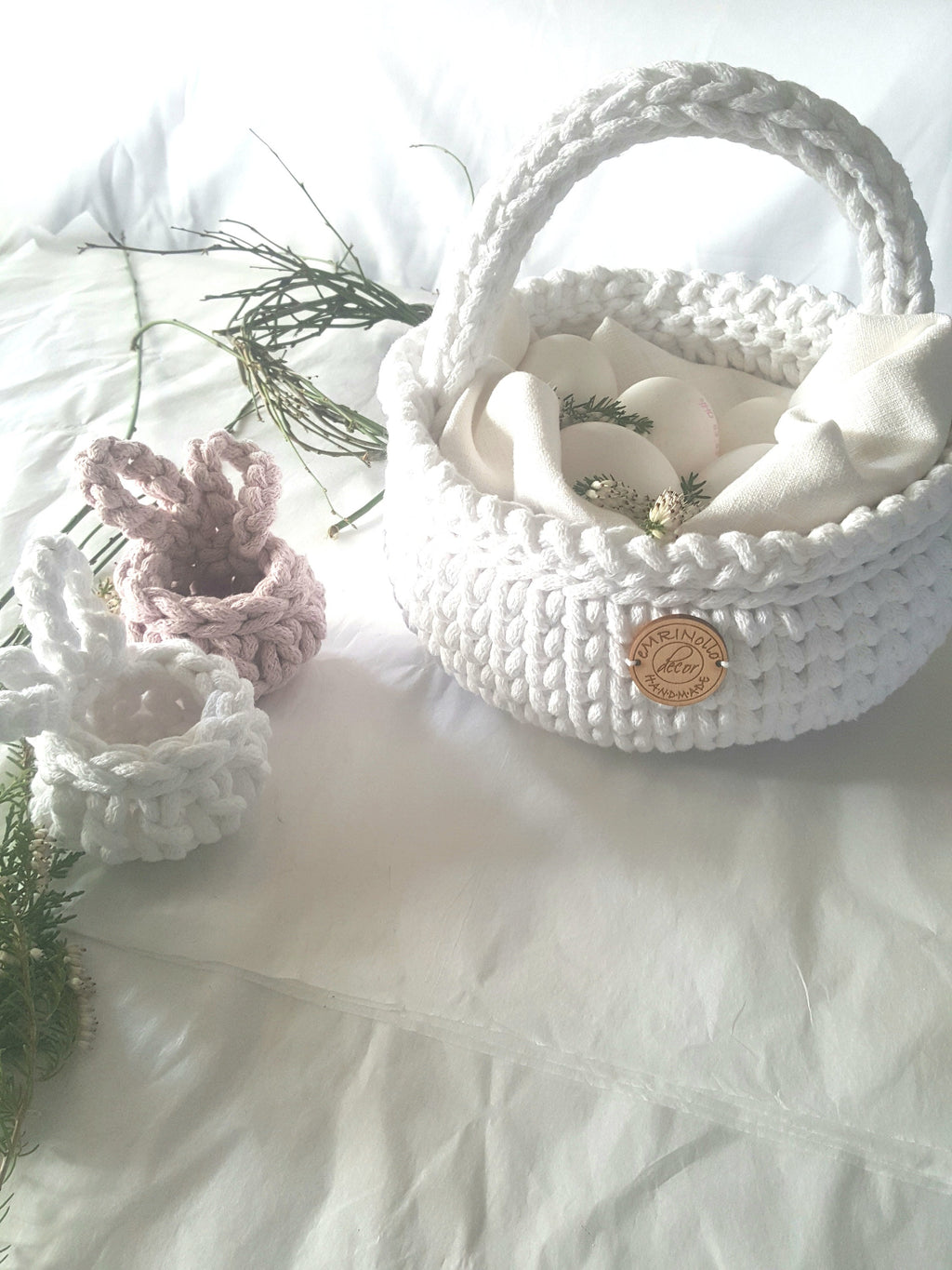 Hasenbecher, Easterbunny, Eierbecher, Hasenkorb, Gehäkelter Korb , Wohnzimmer Dekoration, Ostergeschenk, Gäste, Nordic Stile