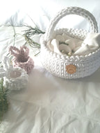 Hasenbecher, Easterbunny, Eierbecher, Hasenkorb, Gehäkelter Korb , Wohnzimmer Dekoration, Ostergeschenk, Gäste, Nordic Stile