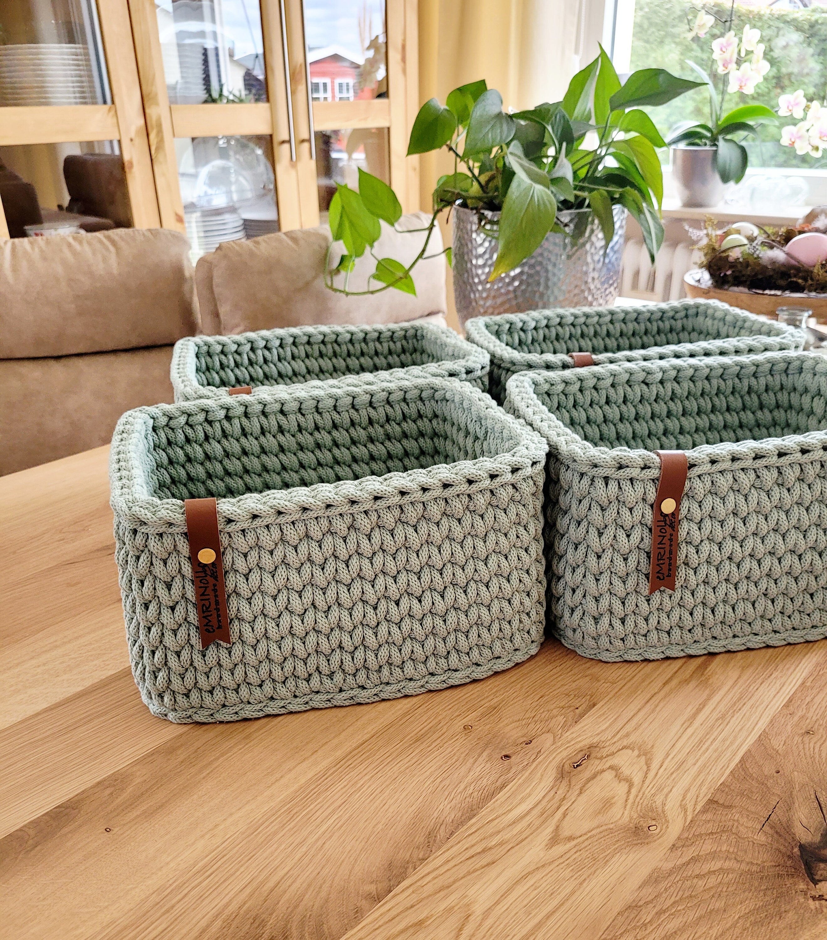 Korb gehäkelt eckig, Aufbewahrung Spielzeug, Kinderzimmer deko, Utensilo, Geschenkidee, Weihnachtsgeschenk, Bad Aufbewahrung